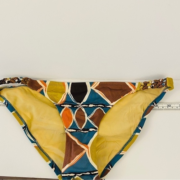 BCBGMAXAZRIA bathing suit bottom geometric bikini olive blue coral brown green - Picture 4 of 12